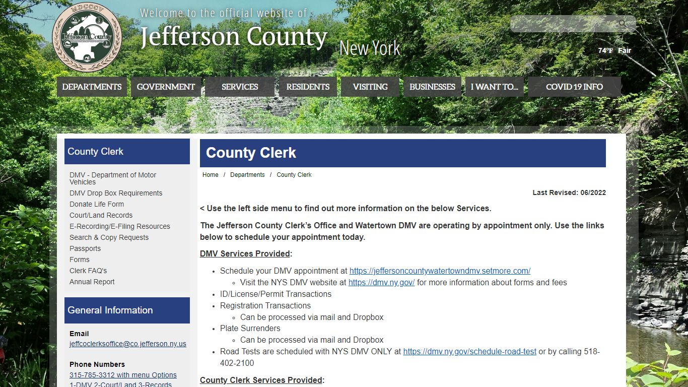 Welcome to Jefferson County, New York - County Clerk